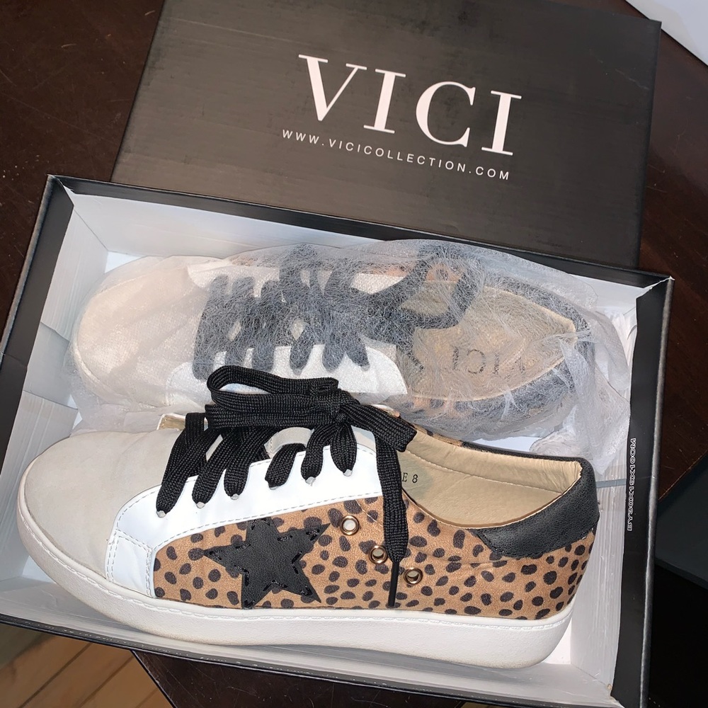 VICI DASH FAUX SUEDE CHEETAH SNEAKERS